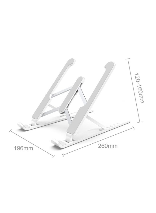 BURAQ Laptop Stand Desktop Raise Bracket Cooling Base Lifting Holder Foldable (White)  - Image 2