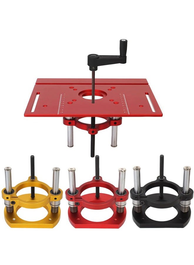 KETIPED Adjustable Router Lift for 65mm Diameter Universal Trimming Machine,Aluminum Under-Table Router Base for Router Table Insert Base Plate with Double Stainless Steel Support Rod,MG-061GD - Image 4