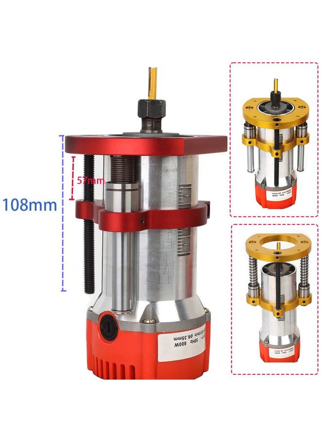 KETIPED Adjustable Router Lift for 65mm Diameter Universal Trimming Machine,Aluminum Under-Table Router Base for Router Table Insert Base Plate with Double Stainless Steel Support Rod,MG-061GD - Image 2