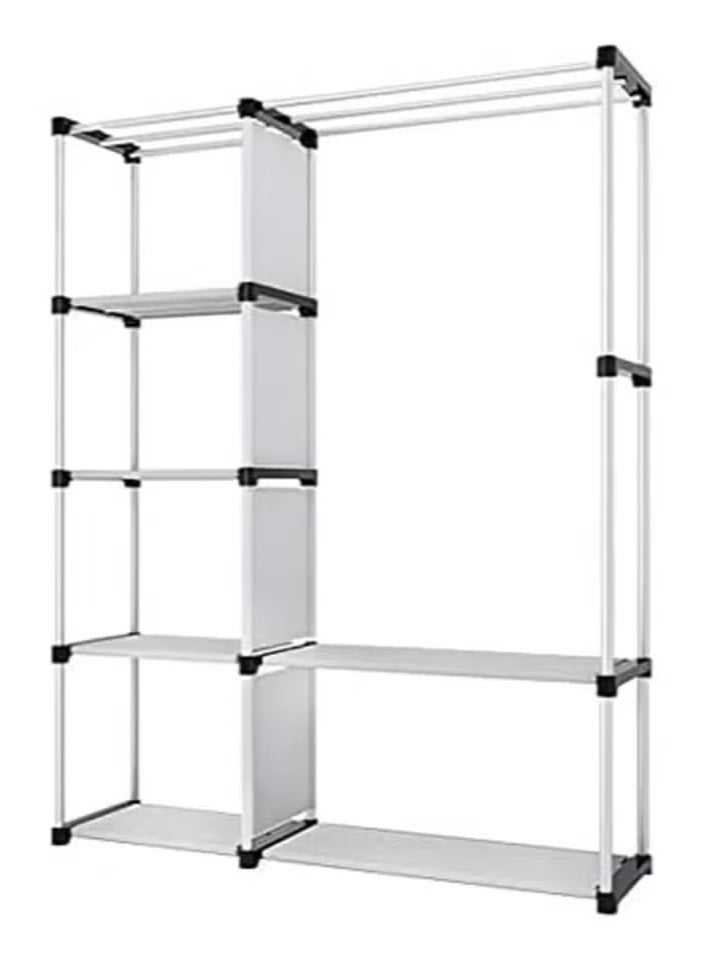 Raxoom Portable Clothing Wardrobe Cabinet Fabric Cover and Household Items Storage Wardrobe 175 x 45 x 110cm black - Image 5
