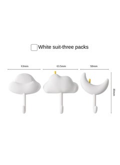Y&D 3PCS Simple Hook Strong Adhesive Wall Hanging Wall Seamless Bearing Bathroom Kitchen Hook Paste Hook-Nebula Hook-White Three Pack  - Image 1