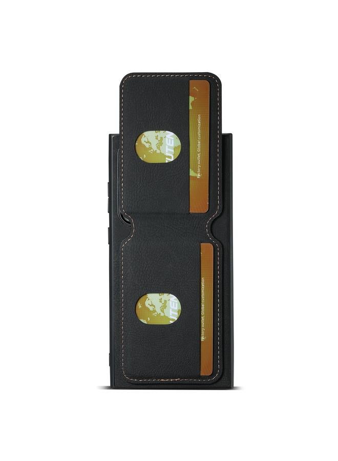 Suteni Case For Samsung Galaxy S22 Ultra 5G H02 Litchi Leather Card Wallet Stand Back Phone Case - Image 5