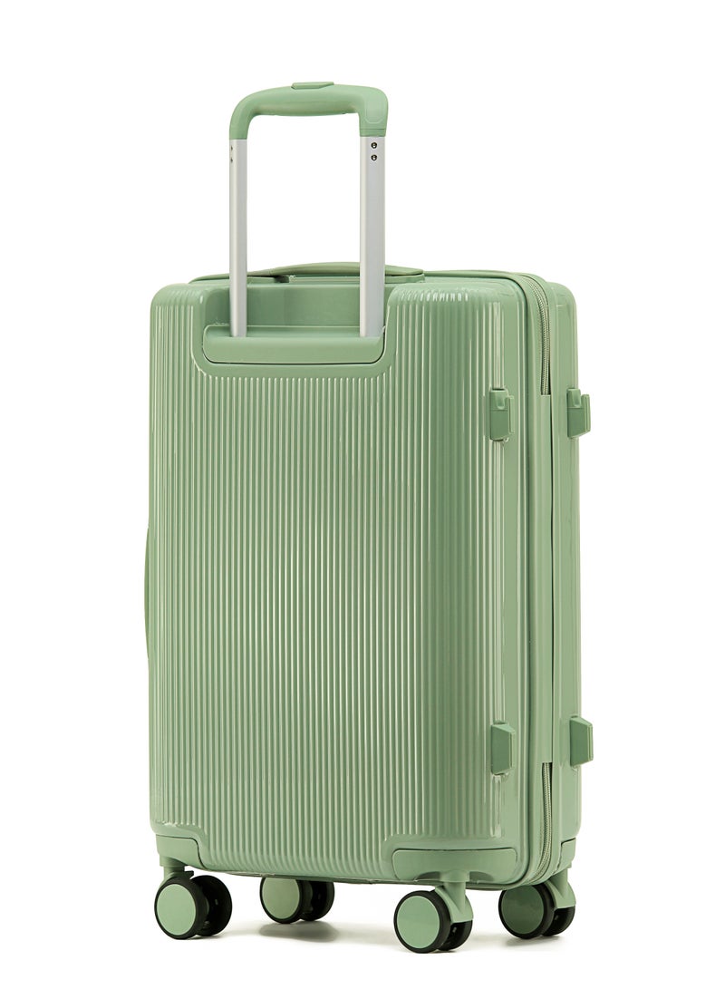 LIGHTGO 7624 Tea green color 24" Suitcase luggage check in luggage with TSA Lock travel case YKK zipper with power bank pocket 100% PC light weight luggage - Image 3