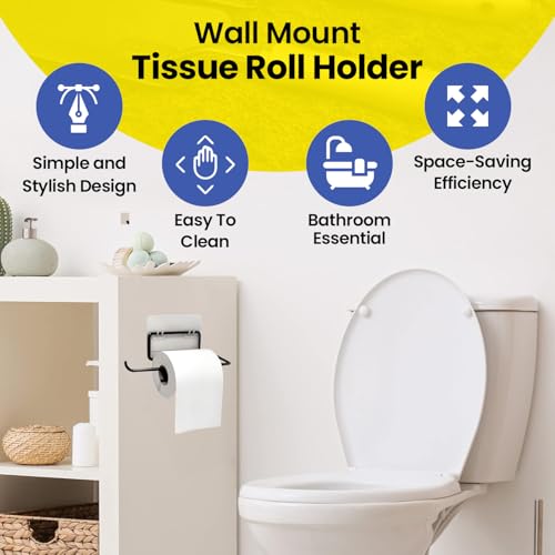 WonderStand Toilet Paper Holder, Bathroom Toilet Paper Roll Holder Wall Mounted, Toilet Tissue Hanger (Set of 1) - Image 2
