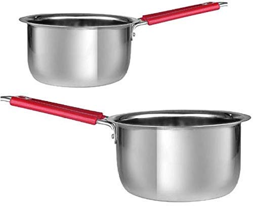 Liolis 2 Pcs Multi Color Wire Handle Sauce Pan 19 cm 1000ml & 2000ml - Image 1