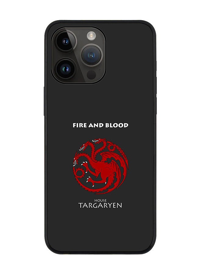 Stylizedd Rugged Black edge case for Apple iPhone 14 Pro Max Slim fit Soft Case Flexible Rubber Edges Anti Drop TPU Gel Thin Cover - GOT House Targaryen  - Image 1