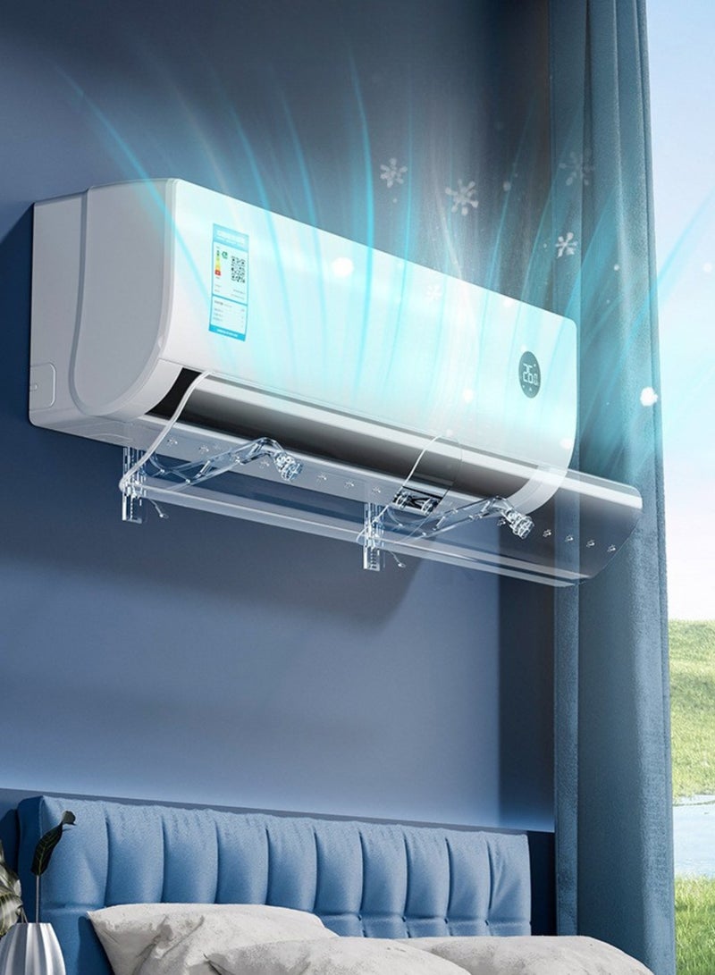 GoldenLike  عاكس مكيف الهواء، عاكس هواء قابل للتعديل الطول والزاوية (50-102 سم) حواجز مانعة للرياح، دوران هواء التبريد/التدفئة، مضاد للهواء المباشر، حاجب الرياح السفلي لمكيف الهواء لفتحات مكيف الهواء - Image 1