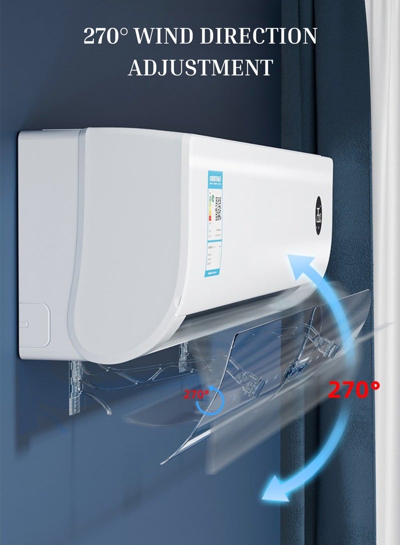 GoldenLike  عاكس مكيف الهواء، عاكس هواء قابل للتعديل الطول والزاوية (50-102 سم) حواجز مانعة للرياح، دوران هواء التبريد/التدفئة، مضاد للهواء المباشر، حاجب الرياح السفلي لمكيف الهواء لفتحات مكيف الهواء - Image 2