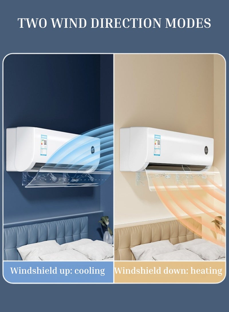 GoldenLike  عاكس مكيف الهواء، عاكس هواء قابل للتعديل الطول والزاوية (50-102 سم) حواجز مانعة للرياح، دوران هواء التبريد/التدفئة، مضاد للهواء المباشر، حاجب الرياح السفلي لمكيف الهواء لفتحات مكيف الهواء - Image 3