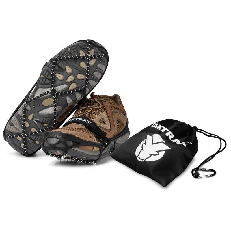 Yaktrax Pro Plus Traction Cleats for Ice and Snow, 360Â° Steel Coil Grip for All-Direction Traction, Flexible Thermoplastic Upper, Easy On/Off with Heel Tab, Includes Carry Bag & Carabiner, Small - Image 1