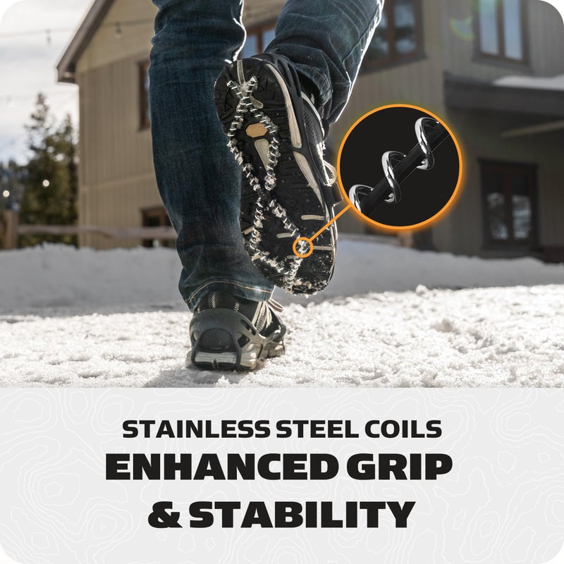 Yaktrax Pro Plus Traction Cleats for Ice and Snow, 360Â° Steel Coil Grip for All-Direction Traction, Flexible Thermoplastic Upper, Easy On/Off with Heel Tab, Includes Carry Bag & Carabiner, Small - Image 4