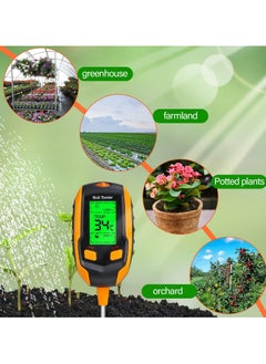 NajmStyle 4-in-1 Soil Moisture Meter,Digital Plant Temperature/Soil Moisture/PH Meter/Sunlight Intensity/Environment Humidity Backlight LCD display Soil Test Meter for Gardening, Farming,and Outdoor Plants  - Image 2
