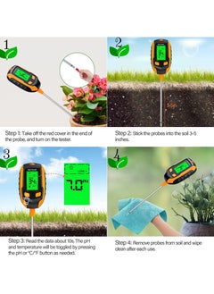 NajmStyle 4-in-1 Soil Moisture Meter,Digital Plant Temperature/Soil Moisture/PH Meter/Sunlight Intensity/Environment Humidity Backlight LCD display Soil Test Meter for Gardening, Farming,and Outdoor Plants  - Image 3