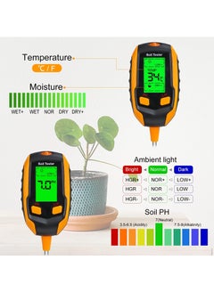 NajmStyle 4-in-1 Soil Moisture Meter,Digital Plant Temperature/Soil Moisture/PH Meter/Sunlight Intensity/Environment Humidity Backlight LCD display Soil Test Meter for Gardening, Farming,and Outdoor Plants  - Image 4