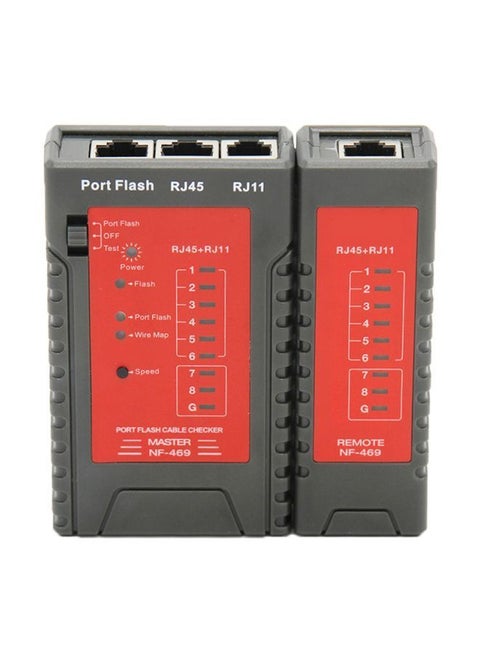 Network Cable Tester For Ethernet LAN Red/Black 103x97x26millimeter