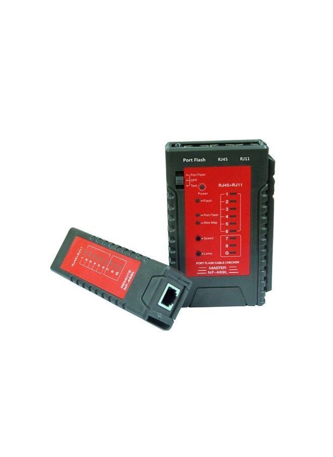 Network Cable Tester For Ethernet LAN Red/Black 103x97x26millimeter