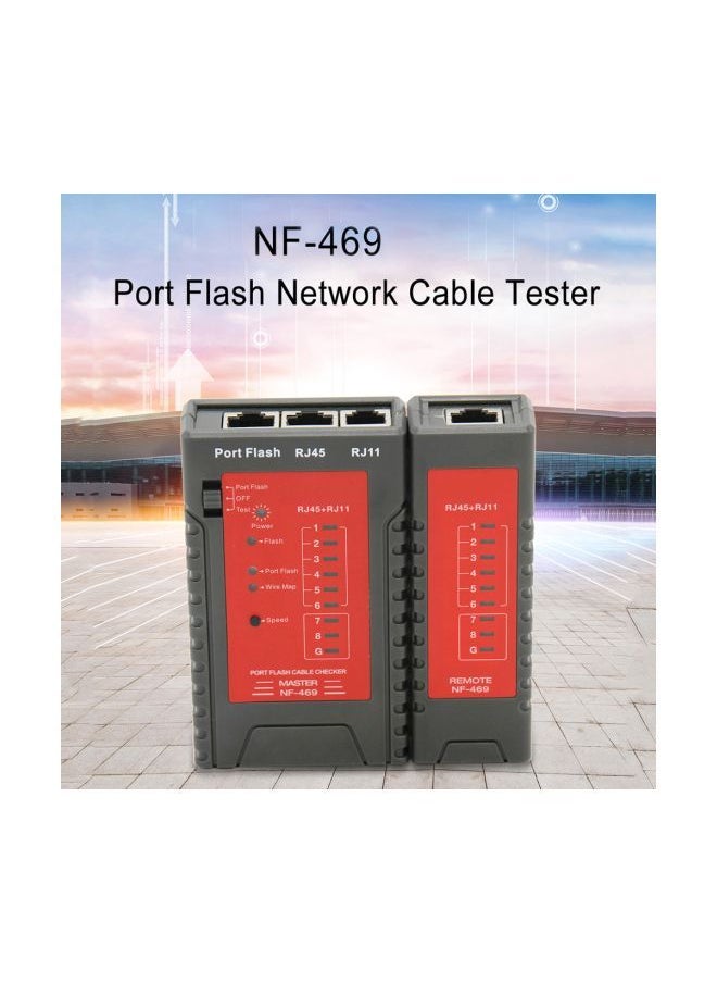 Network Cable Tester For Ethernet LAN Red/Black 103x97x26millimeter