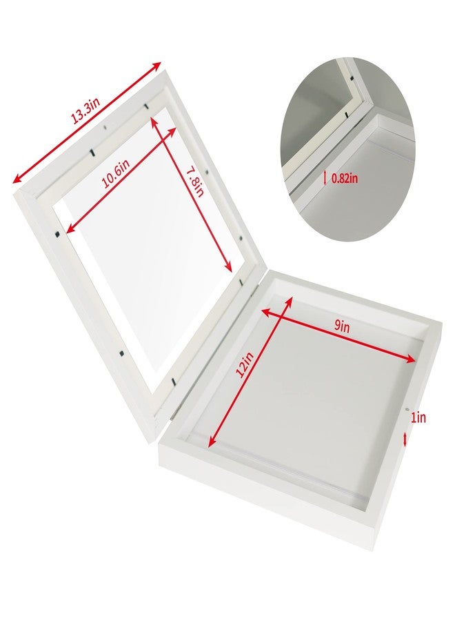 iRahmen Kids Art Frames 9x12 - Front Opening Childrens Picture Frame Changeable, Wood Artwork Display Storage for Wall Mount, Magnetic Door Holds 50 Art Pieces for Drawings, 3D Picture, Crafts, Portfolio, White - Image 2
