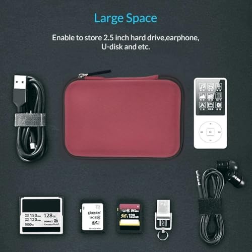 GadgetBite Hard Disk Case External Printed Hard Drive Disk Enclosure Portable Carrying EVA Case Cover Pouch Casing for 2.5 Inch Hard Drive (Red) - Image 5