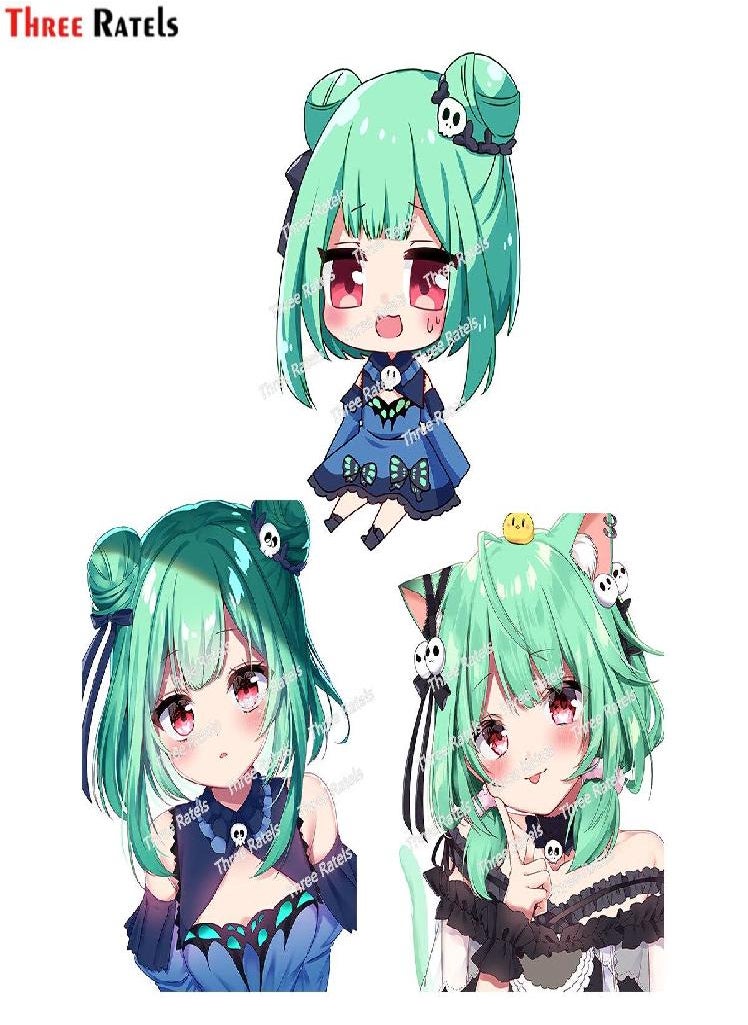 Eckek - Three Ratels H244  Anime Girl Uruha Rushia Hololive Car Stickers For Bmw E39 Auto Accessories Decoration Decals - Image 1
