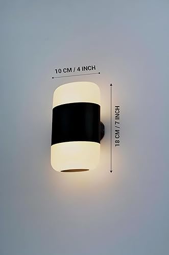 JACKAL 12W Glass LED Outdoor Wall Light IP65 Waterproof, Warm White 3000K Up Down Lighting, Modern Exterior Sconce for Porch, Garden, Patio, Garage – Durable Design with 1-Year Warranty Included - Image 3
