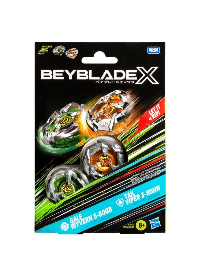 BeyBlade باي بليد إكس غايل وايفرن 5-80GB وثعبان الذيل 3-80HN مجموعة مزدوجة مع 2 قمة تدور لليمين؛ ألعاب قتال القمة للأولاد والبنات من عمر 8 سنوات - Image 3