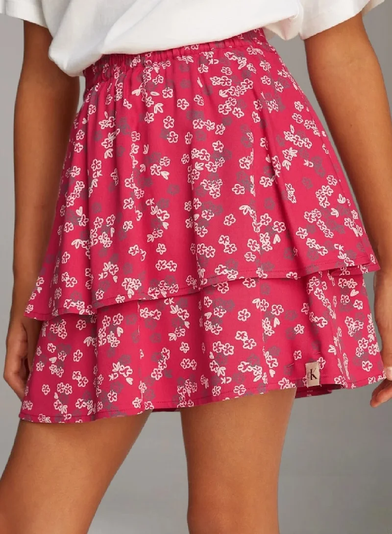 Calvin Klein Jeans Floral Flare Skirt