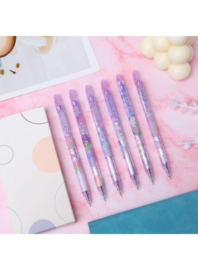 12 Pcs Cute Erasable Gel Pens, Blue Ink Pen with Eraser, 0.5mm Fine Point Smooth Writing for Planner Puzzles, Make Mistakes Disappear, No Smudge, for School Office Supplies - Image 5