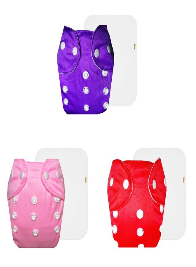 Dumbledo Lite Cloth Diaper with Cotton Insert (Pack of 3) | Snug Fit | Reusable & Washable | Easy to Clean | All-Day Wear | 3 Months - 2 Years | Unisex Baby - Image 1