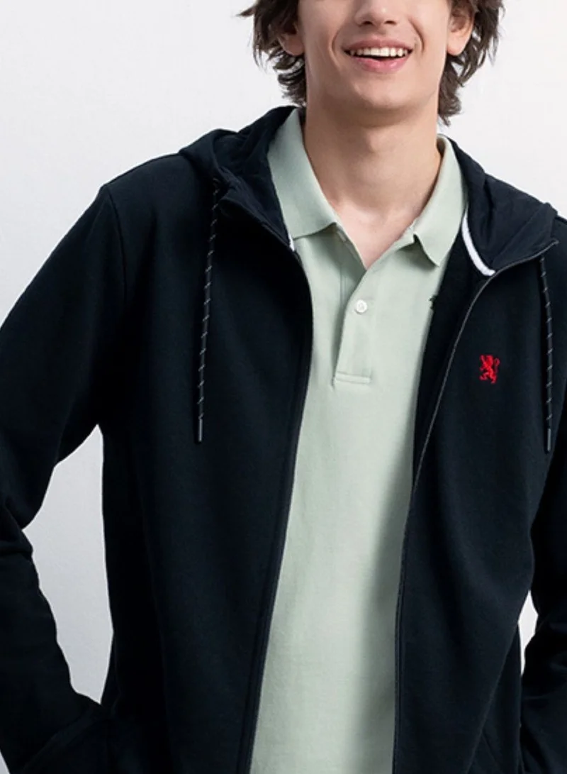 GIORDANO  Men's Slim Fit French Terry Knit Hoodie Jacket for Men | Best Price UAE