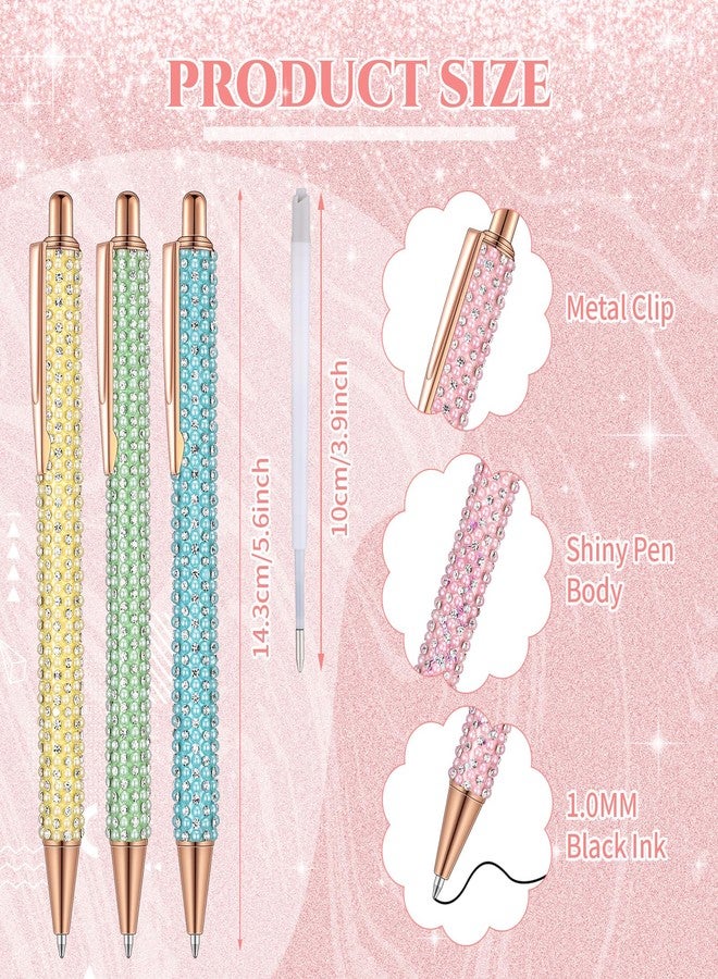شير مجموعة أقلام شير الفاخرة للنساء، 7 قطع، أقلام لطيفة لامعة براقة مع 10 عبوات حبر أسود، أقلام جميلة كهدية، أقلام تدوين للفتيات، مناسبة للمكتب والمدرسة وعيد الميلاد والتخرج (ألوان متنوعة، لؤلؤي) - Image 2