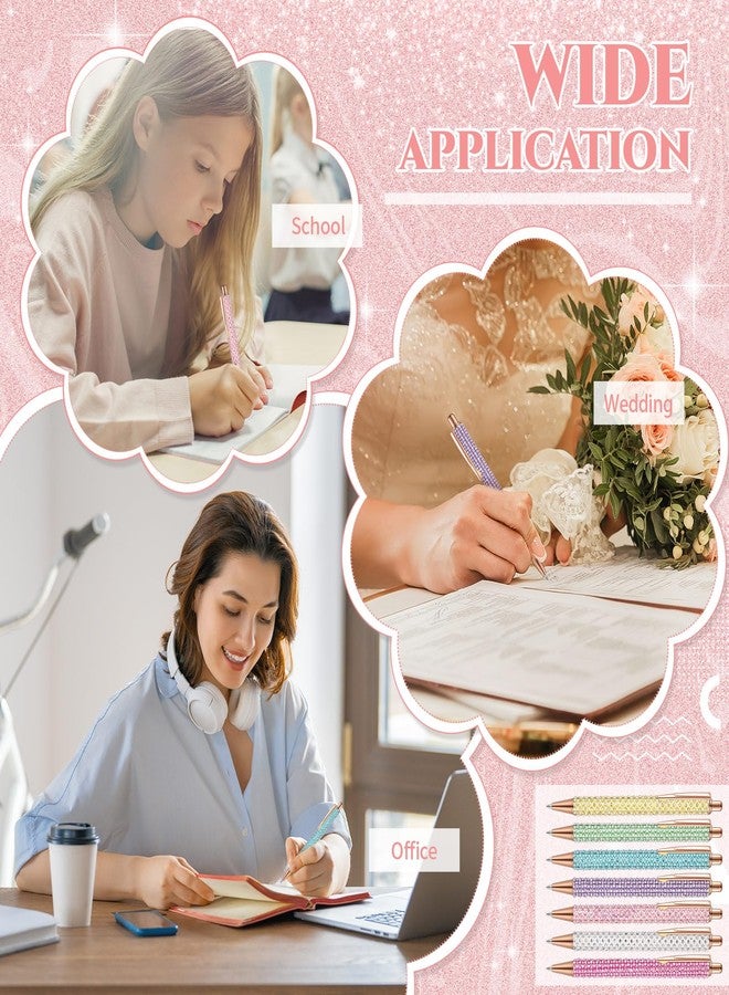 شير مجموعة أقلام شير الفاخرة للنساء، 7 قطع، أقلام لطيفة لامعة براقة مع 10 عبوات حبر أسود، أقلام جميلة كهدية، أقلام تدوين للفتيات، مناسبة للمكتب والمدرسة وعيد الميلاد والتخرج (ألوان متنوعة، لؤلؤي) - Image 4