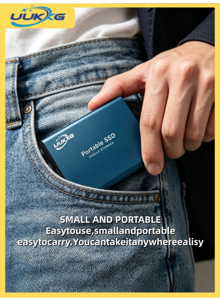 UUKKG 2TB Portable External SSD, 2000GB USB 3.1 High Speed Data Transfer, Computer Backup Drive Support Data Storage Transfer, USB C Mini Portable External Solid State Drive for PC/Laptop/Phones and More - Image 2