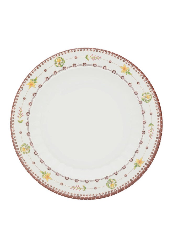 Narjis 12-Piece Melamine Flat Plate Set 15CM White/Maroon  - Image 3