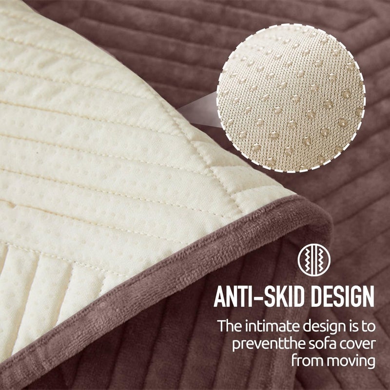 LINGKY غطاء أريكة لنجكي من المخمل - شوكولاتة - Image 5