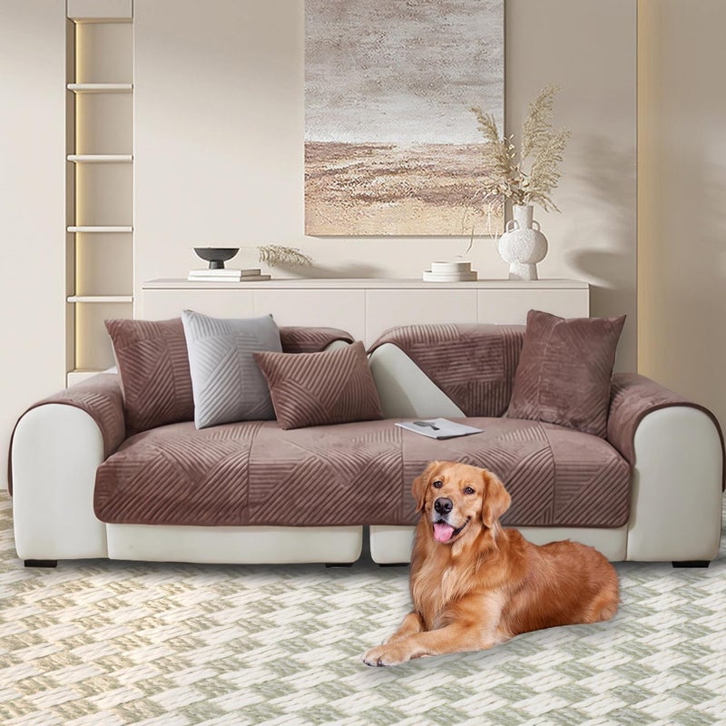 LINGKY غطاء أريكة لنجكي من المخمل - شوكولاتة - Image 2