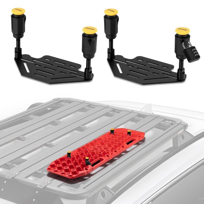 BUNKER INDUST Recovery Track Board Mounting Kit Universal Traction Boards Mount Bracket for Rooftop Platform with Lock Only for 2 Boards - Image 2
