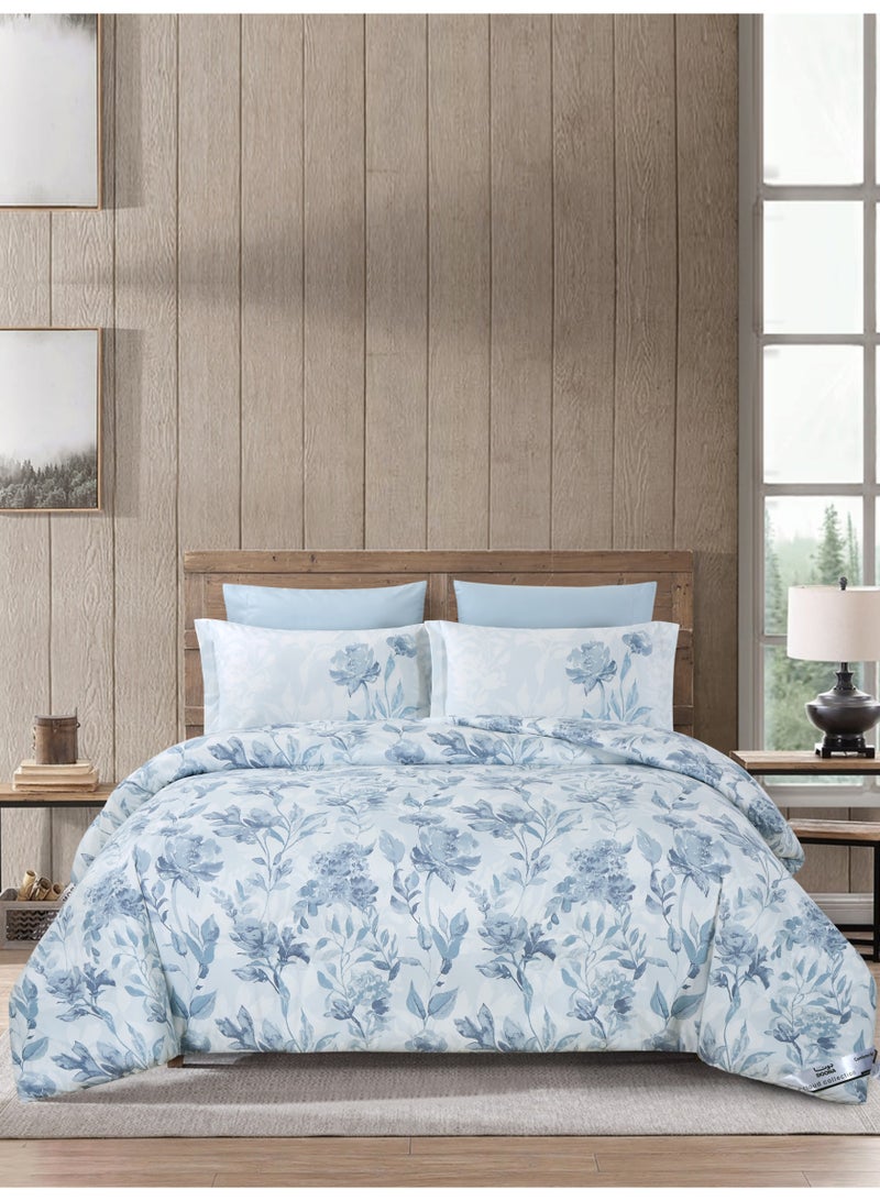 Doona Printed 4-Pcs Single Comforter Bedding Set Fits 120x200cm -Includes Comforter, Fitted Sheet, Pillow Shams & Pillowcases – Soft Microfiber Fabric with Soft 350 GSm Filling - Image 1