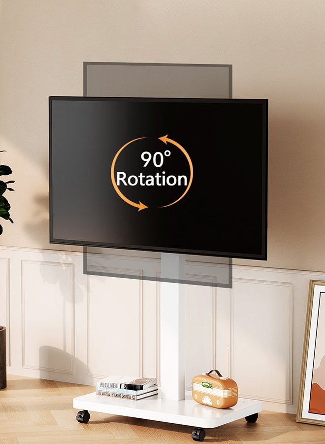 XiuWoo TV Mount Stand,Mobile TV Cart On Wheels for 10 to 43 Inch LED Flat Screen TVs Tilting TV Stand, Height Adjustable Rolling TV Floor Stand - Image 1