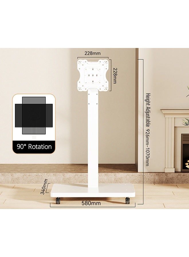 XiuWoo TV Mount Stand,Mobile TV Cart On Wheels for 10 to 43 Inch LED Flat Screen TVs Tilting TV Stand, Height Adjustable Rolling TV Floor Stand - Image 3