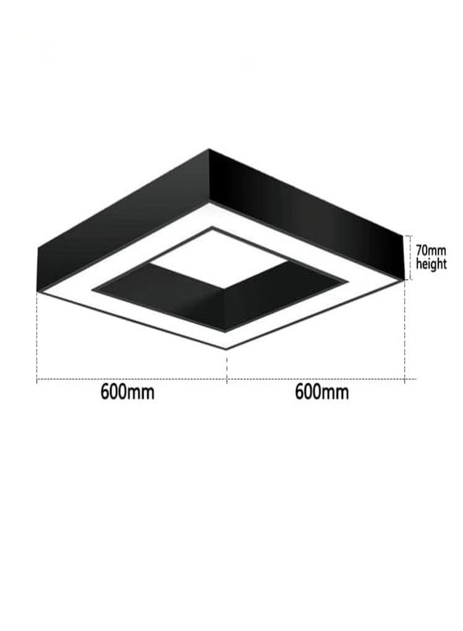 Glowave Black Hanging Profile Light LED Square Ceiling Pendant Fixture 36 Watts for Kitchen, Bar, Malls, Living Room - Tricolour |White, Warm White, Natural White | P-826 (Hollow) - Image 3