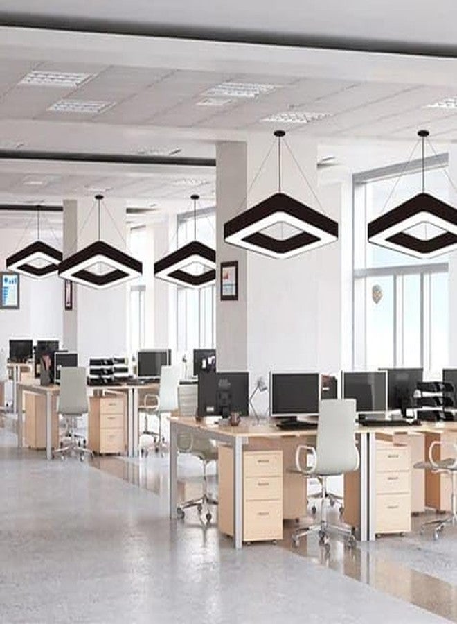 Glowave Black Hanging Profile Light LED Square Ceiling Pendant Fixture 36 Watts for Kitchen, Bar, Malls, Living Room - Tricolour |White, Warm White, Natural White | P-826 (Hollow) - Image 2
