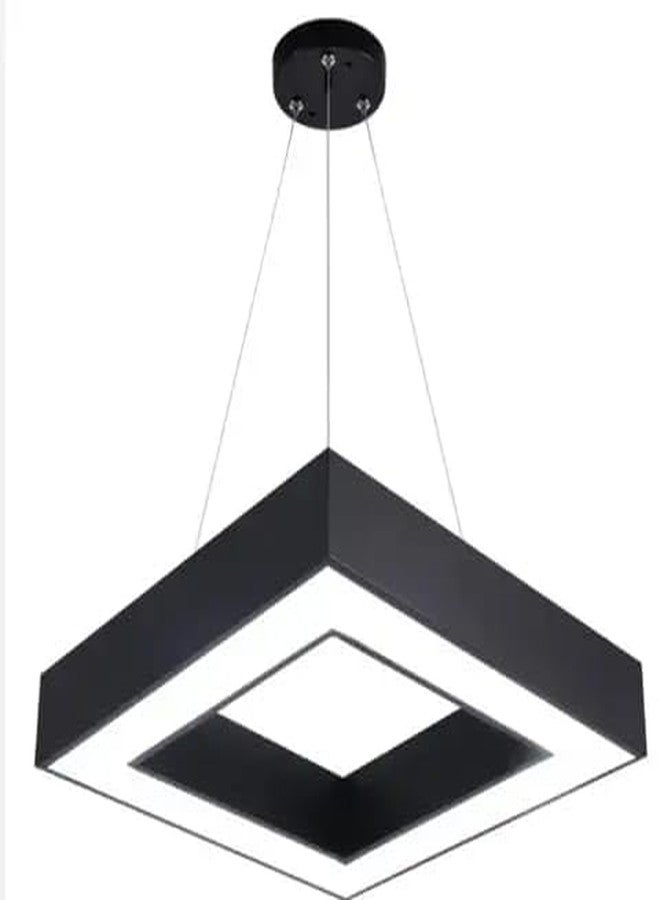 Glowave Black Hanging Profile Light LED Square Ceiling Pendant Fixture 36 Watts for Kitchen, Bar, Malls, Living Room - Tricolour |White, Warm White, Natural White | P-826 (Hollow) - Image 1