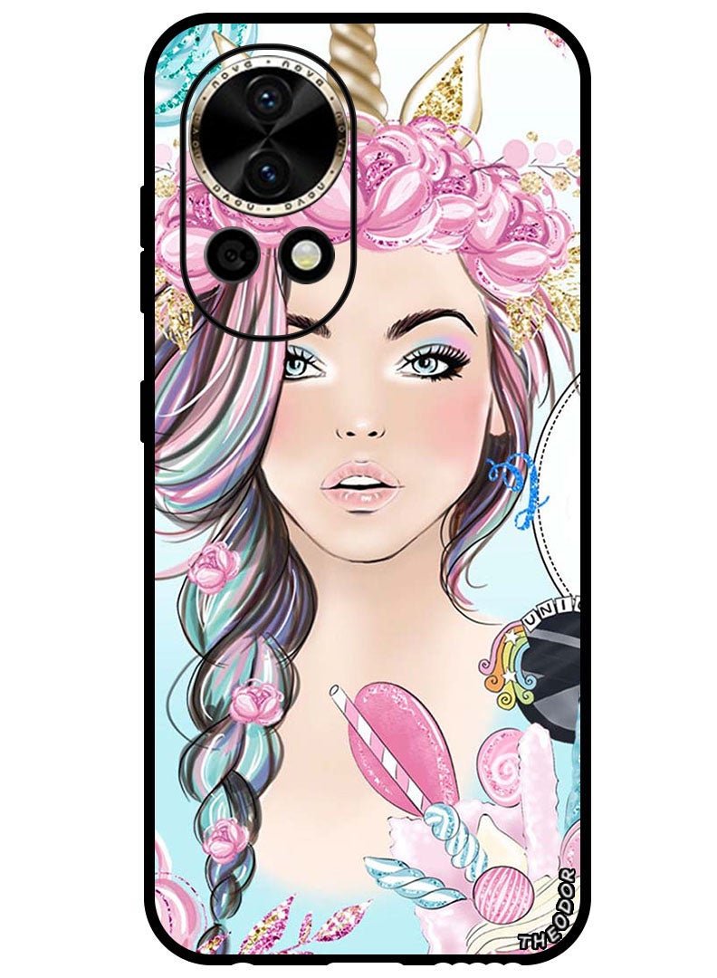 Theodor Protective Case Anti Scratch Shock Proof Bumper Cover For Huawei Nova 12 Unicorn Girl - Image 1