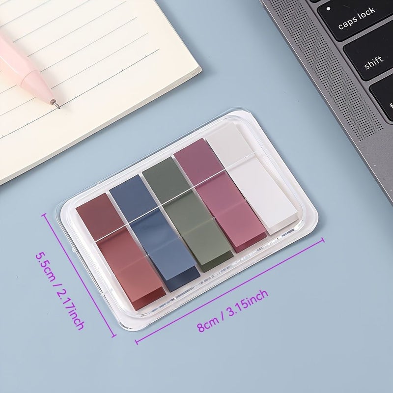 4 Pads 400 Sheets Transparent PET Tabs Index Sticky Notes Pull Out Dispenser Box Colorful Page Markers Repositionable Memo Pads For School Office - Image 2