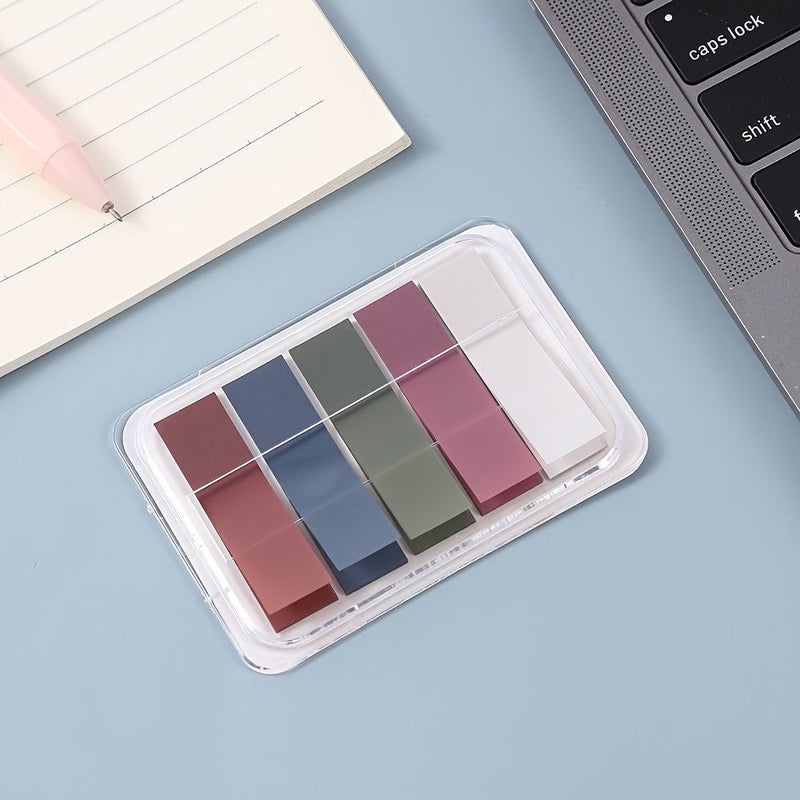 4 Pads 400 Sheets Transparent PET Tabs Index Sticky Notes Pull Out Dispenser Box Colorful Page Markers Repositionable Memo Pads For School Office - Image 5