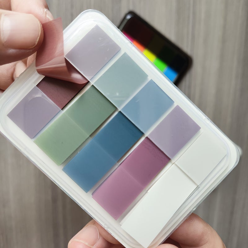 4 Pads 400 Sheets Transparent PET Tabs Index Sticky Notes Pull Out Dispenser Box Colorful Page Markers Repositionable Memo Pads For School Office - Image 4