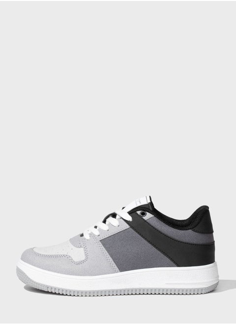 Boy Faux Leather High Sole Sneaker