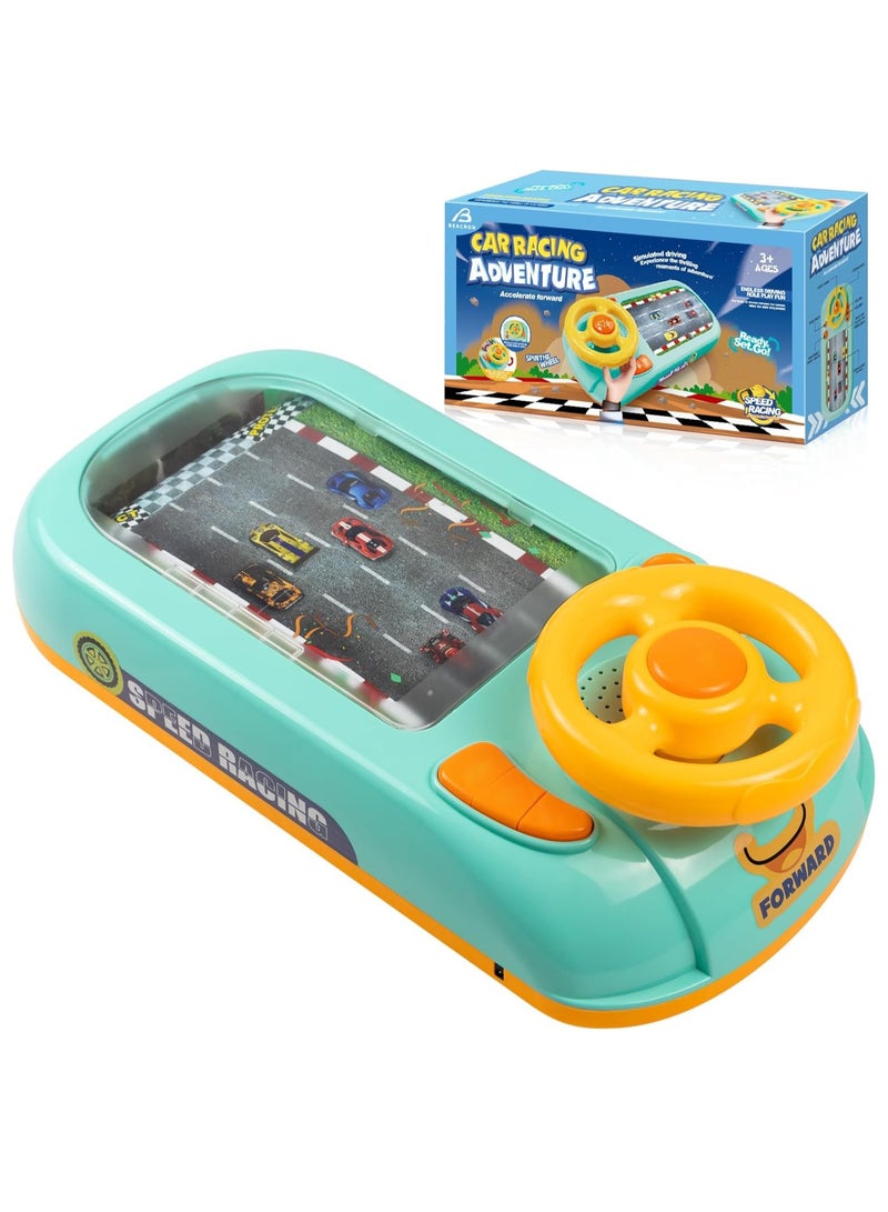 Steering Wheel Game Toys for Kids Simulated Driving Racing Car Game with Musical Interactive Educational Learning Racing Desktop Game Sensory Toy for Young Children (Racing)  - Image 1