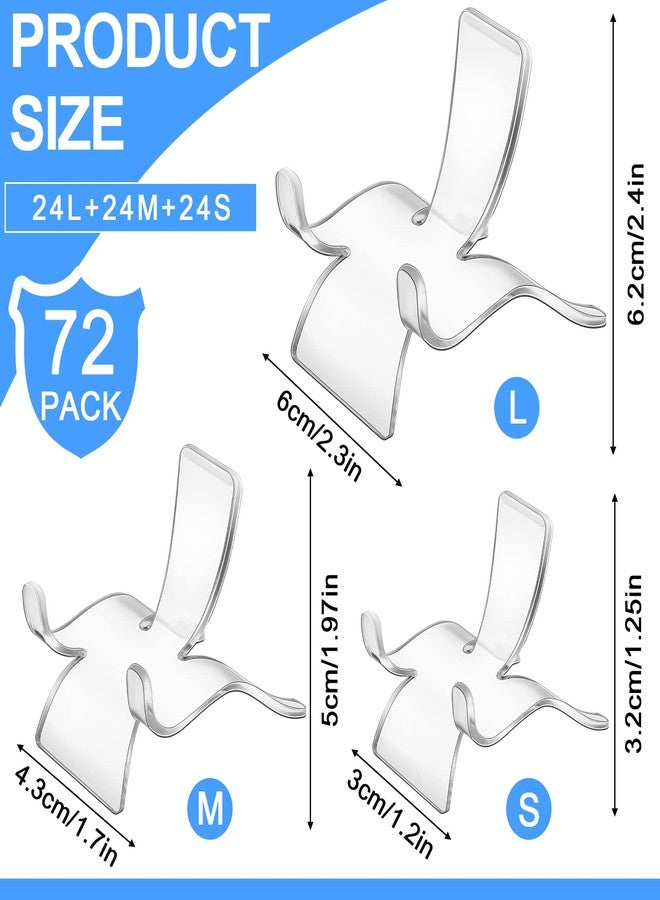 Qunclay 72 Pcs Rock Display Stand,3 Sizes Crystal Stands for Display Sphere Acrylic Crystal Holder for Stones Rock Geodes Mineral Agate Coral Gemstone Small Collectibles - Image 2